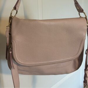 Blush Leather Shoulder or Crossbody Bag